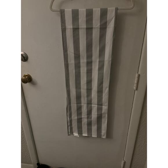 Gray & White Striped Table Runner 12" x 68" Holiday Dining Seasonal Table Linens - Picture 4 of 8